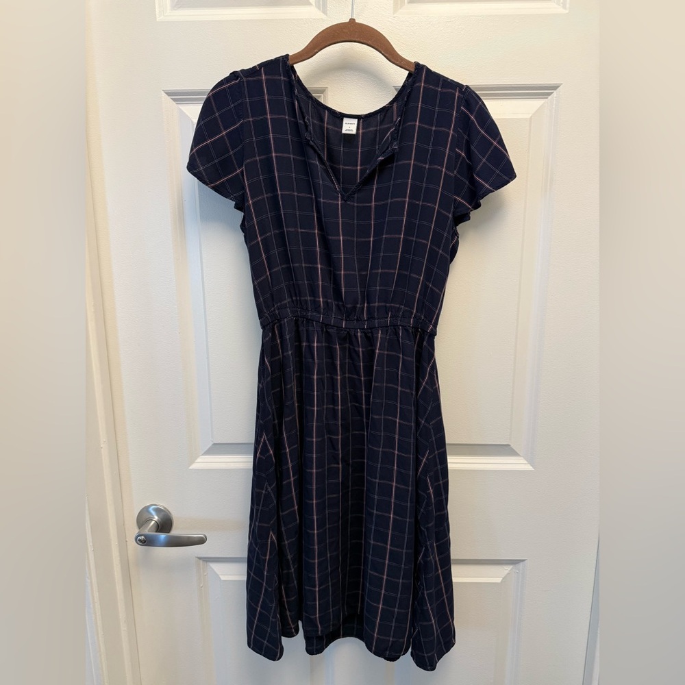 Old Navy Dress - Navy Plaid Size Small